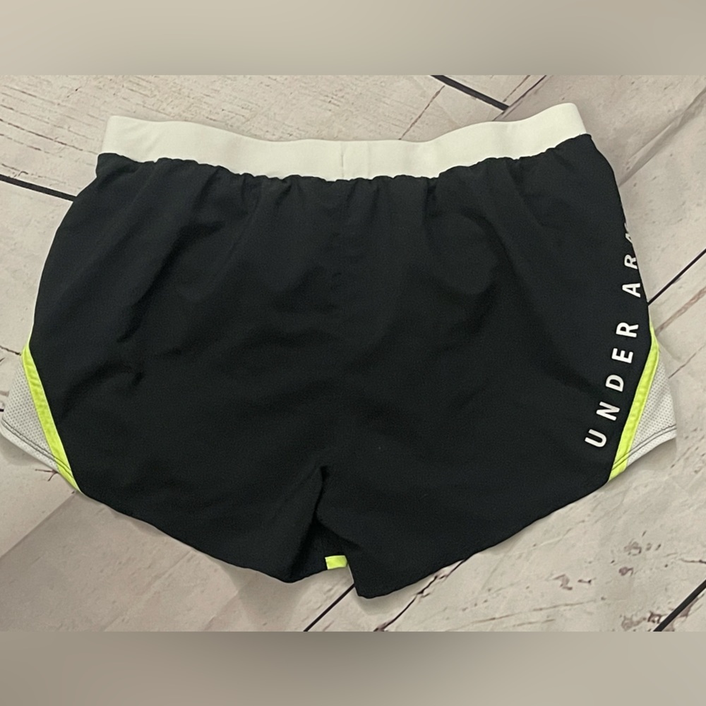 Under Armour Black and Neon Yellow Athletic Shorts - Picture 4 of 5